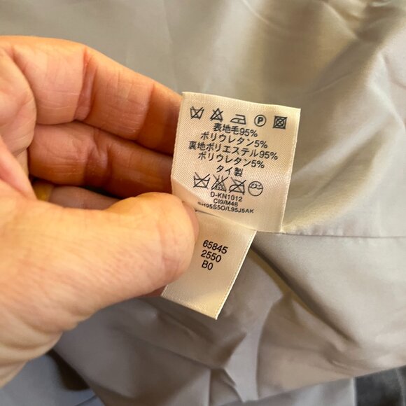 Vintage Lands' End Size 14 Grey Wool Suit Jacket 3-Button Lined - Picture 8 of 10